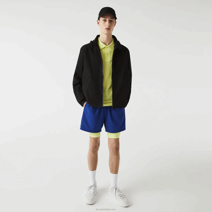 мушкарци водоотпорна кратка јакна са патентним затварачем 86881314 црна 031 Lacoste