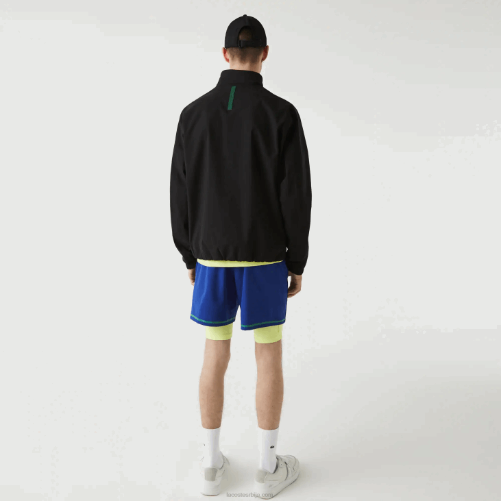 мушкарци водоотпорна кратка јакна са патентним затварачем 86881314 црна 031 Lacoste