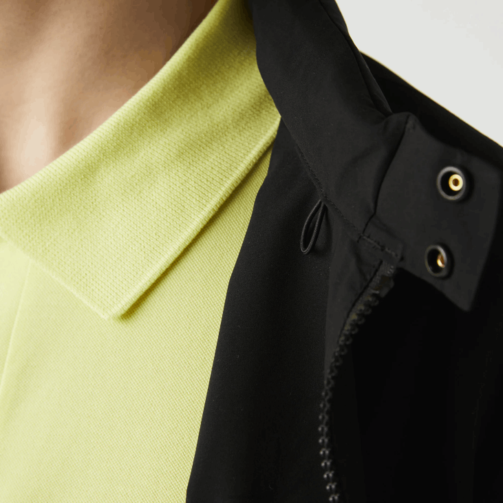 мушкарци водоотпорна кратка јакна са патентним затварачем 86881314 црна 031 Lacoste