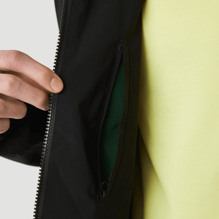 мушкарци водоотпорна кратка јакна са патентним затварачем 86881314 црна 031 Lacoste