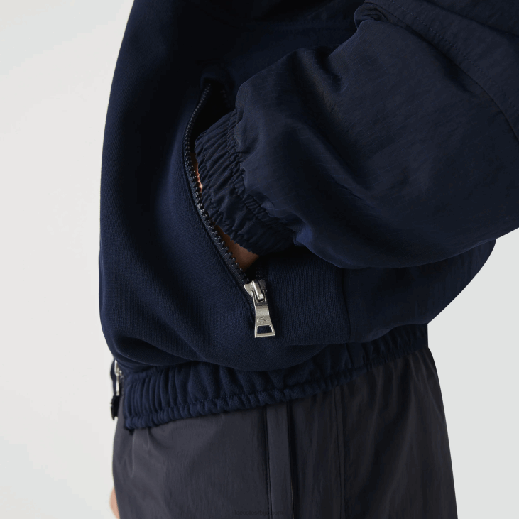 мушкарци јакна са рајсфершлусом у колор блоку са живим логотипом 86881315 тамноплава 5фс Lacoste