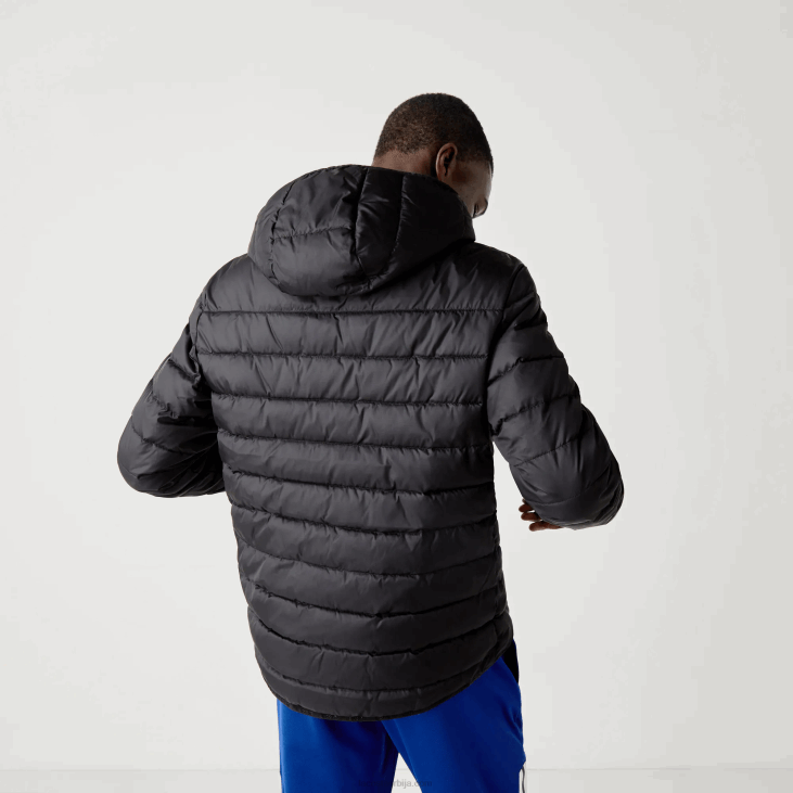 мушкарци спортска водоотпорна прошивена јакна са капуљачом 86881319 црна ц31 Lacoste