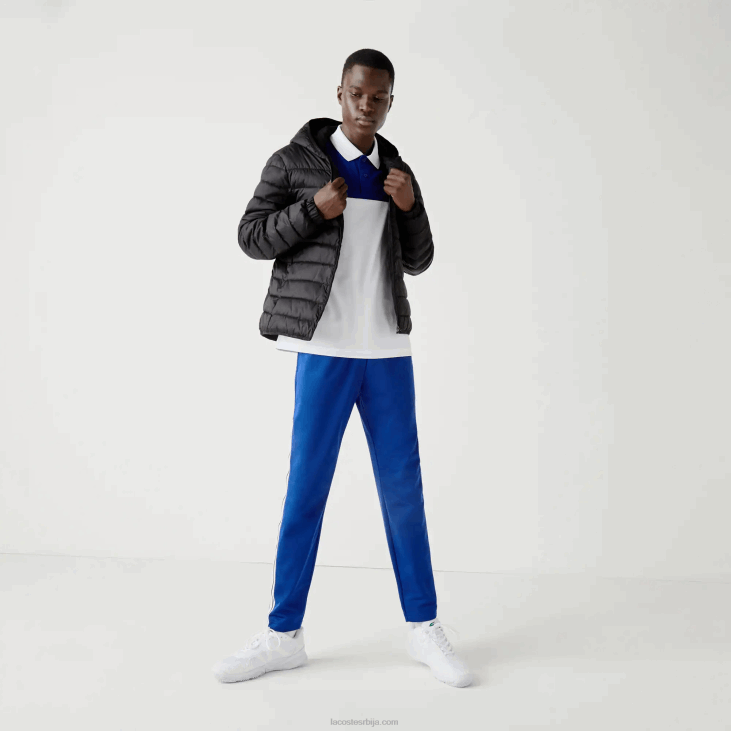 мушкарци спортска водоотпорна прошивена јакна са капуљачом 86881319 црна ц31 Lacoste