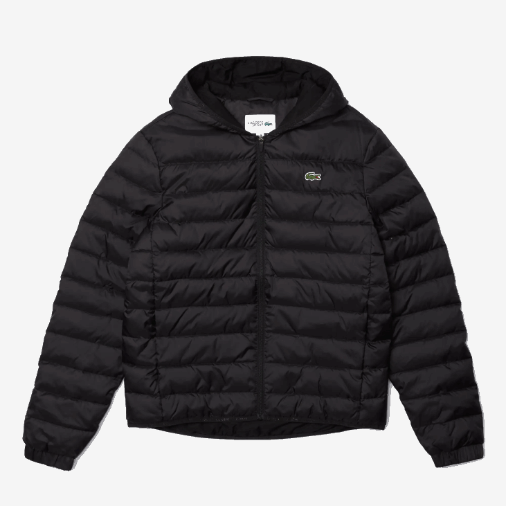 мушкарци спортска водоотпорна прошивена јакна са капуљачом 86881319 црна ц31 Lacoste