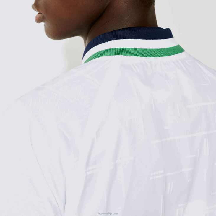 мушкарци спортска лагана водоотпорна јакна 86881321 бела морнарско плава бела зелена гке Lacoste