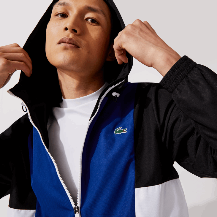 мушкарци спортска цолорблоцк лагана јакна са патентним затварачем 86881322 плава црна бела алв Lacoste