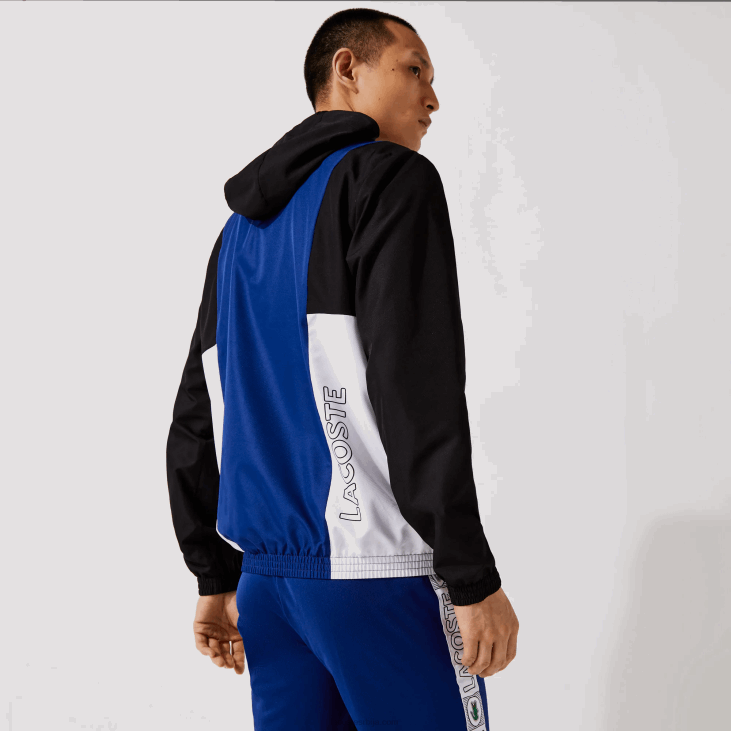 мушкарци спортска цолорблоцк лагана јакна са патентним затварачем 86881322 плава црна бела алв Lacoste