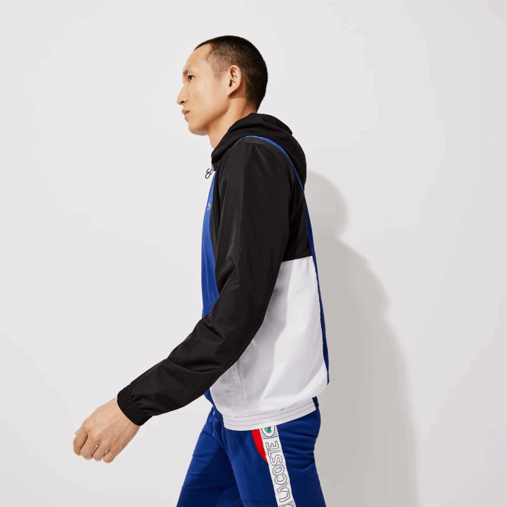 мушкарци спортска цолорблоцк лагана јакна са патентним затварачем 86881322 плава црна бела алв Lacoste