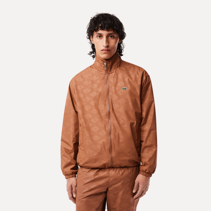 мушкарци јакна са монограмом 8688378 светло браон лфа Lacoste