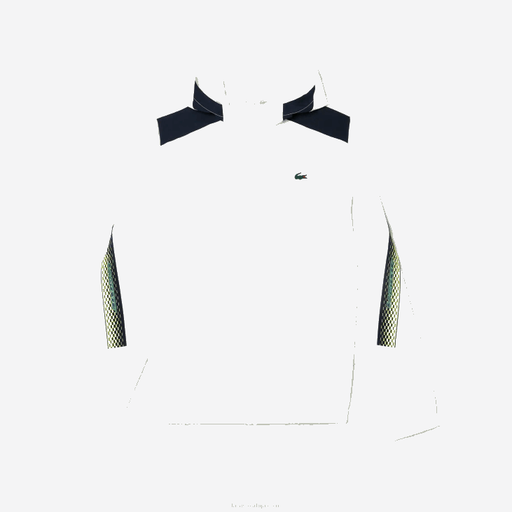 мушкарци тениска јакна са капуљачом од рециклираног полиестера 8688381 бела тамноплава жута к1и Lacoste