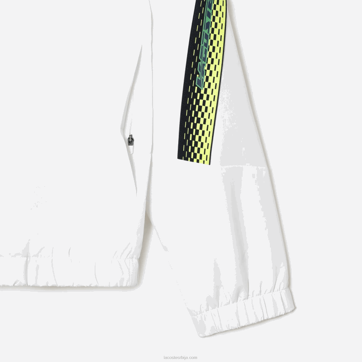 мушкарци тениска јакна са капуљачом од рециклираног полиестера 8688381 бела тамноплава жута к1и Lacoste