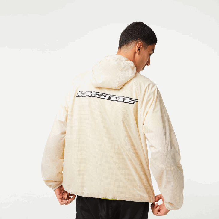 мушкарци кратка јакна са капуљачом са патентним затварачем 8688382 бела црна ај8 Lacoste