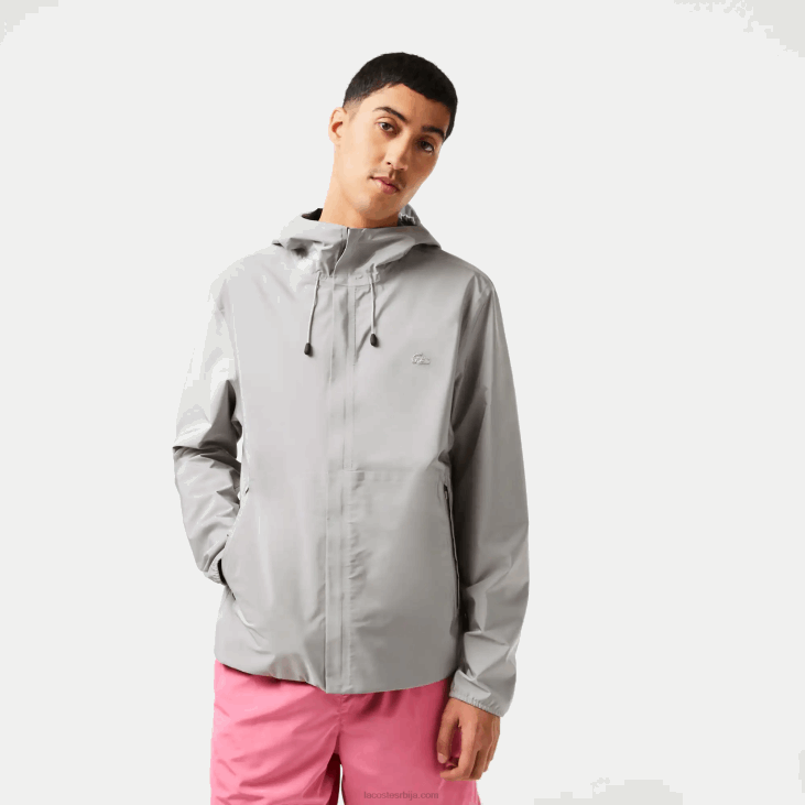 мушкарци водоотпорна јакна за кратке стазе 8688387 сива кзв Lacoste