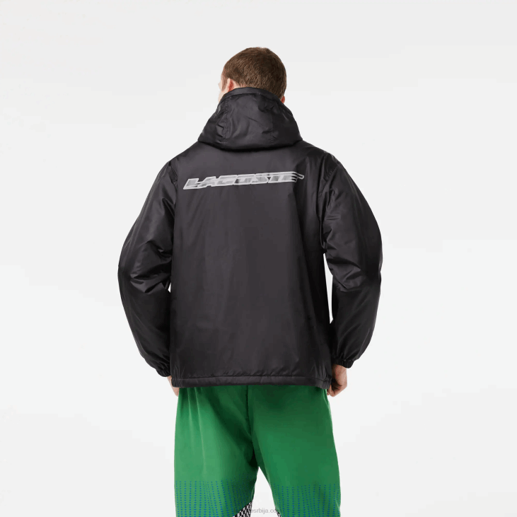 мушкарци скраћена прошивена јакна са капуљачом 8688389 црна ц31 Lacoste
