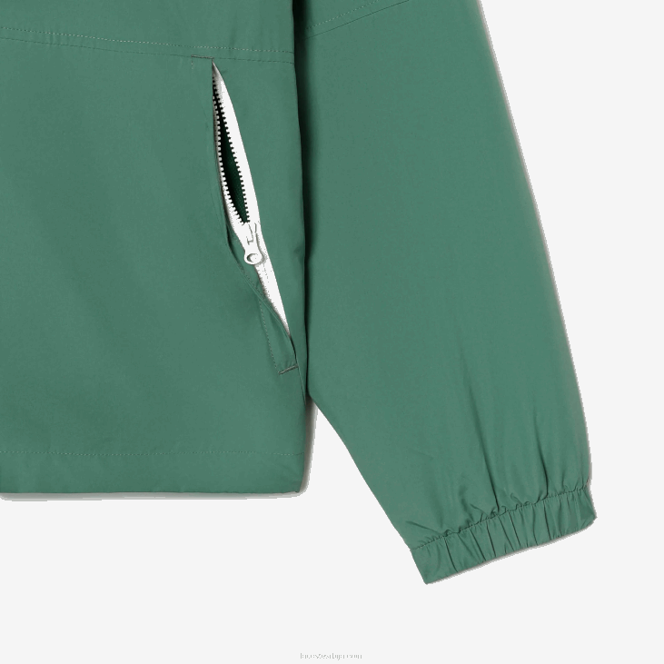 мушкарци водоодбојна јакна са капуљачом која се може скинути 8688390 каки зелена кк5 Lacoste