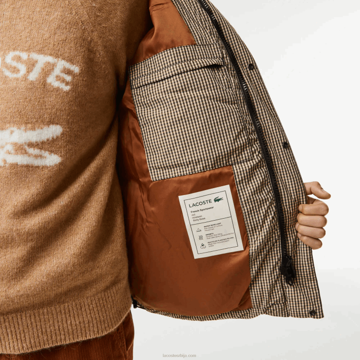 мушкарци Јакна од кепера са водоодбојним принтом 8688399 беж тамноплава каки зелена 87е Lacoste