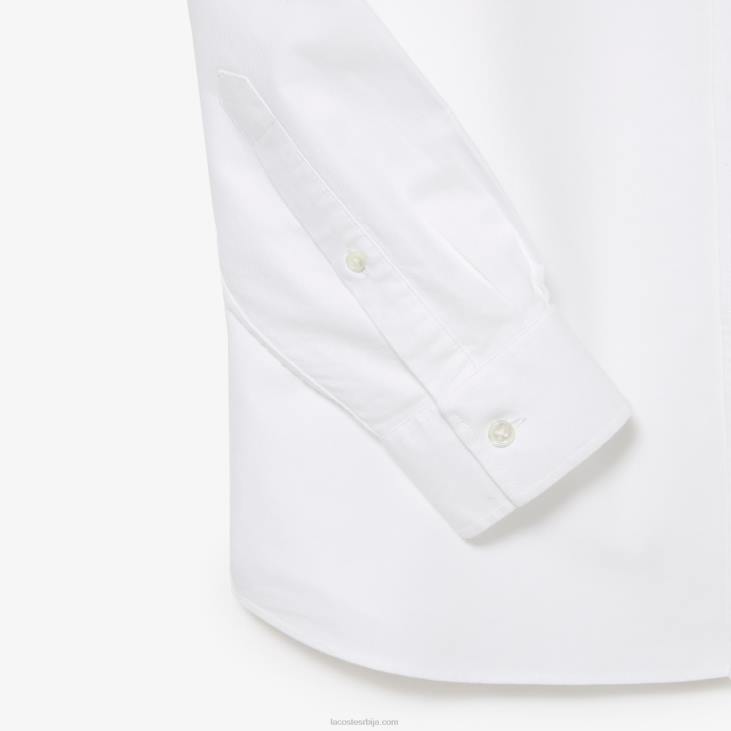 мушкарци Оксфордска памучна кошуља стандардног кроја 86881467 бела 001 Lacoste