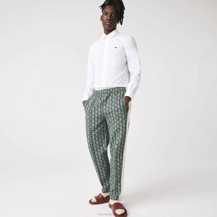 мушкарци слим фит растезљива памучна кошуља од поплина 86881488 бела 001 Lacoste