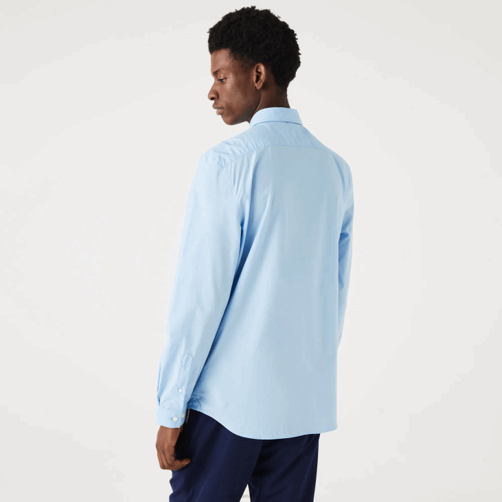 мушкарци слим фит растезљива памучна кошуља од поплина 86881489 блуе хбп Lacoste