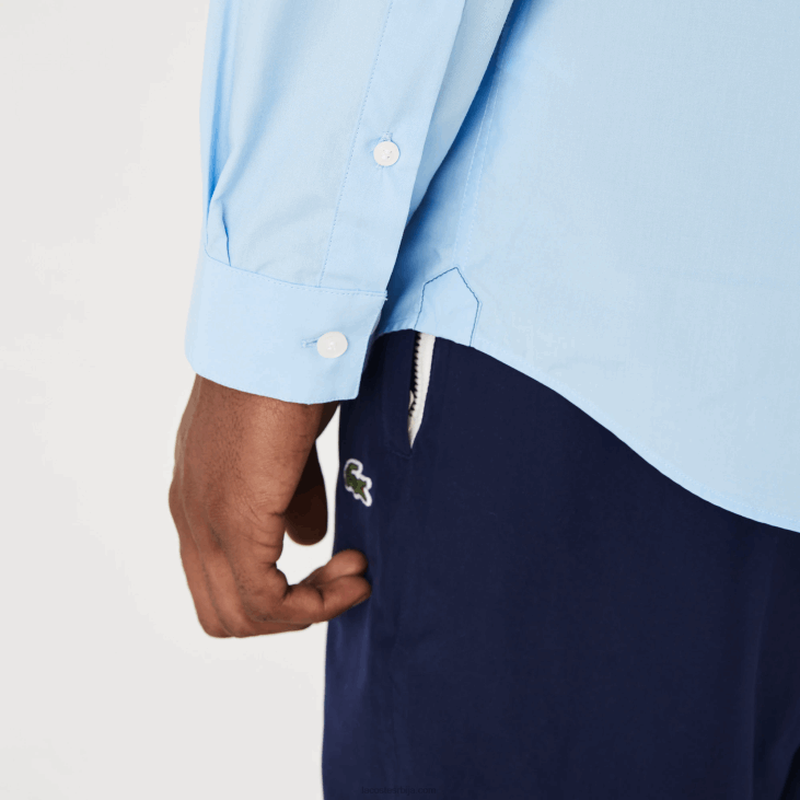 мушкарци слим фит растезљива памучна кошуља од поплина 86881489 блуе хбп Lacoste