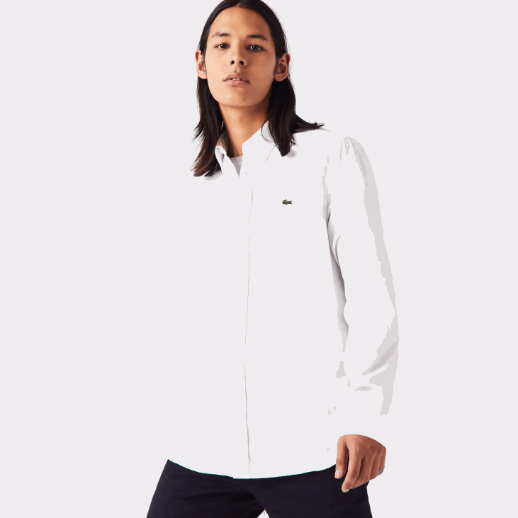 мушкарци памучна кошуља стандардног кроја 86881494 бела 001 Lacoste