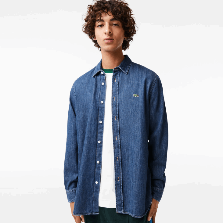 мушкарци кошуља од органског памука редовног кроја 86881502 блуе цдз Lacoste