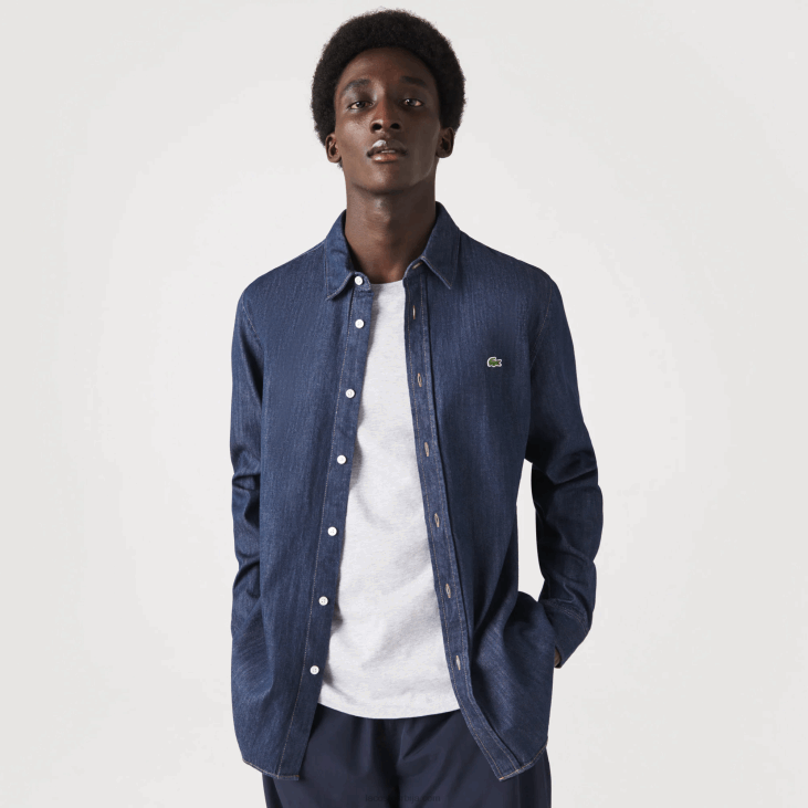 мушкарци кошуља од органског памука редовног кроја 86881503 сива кјх Lacoste