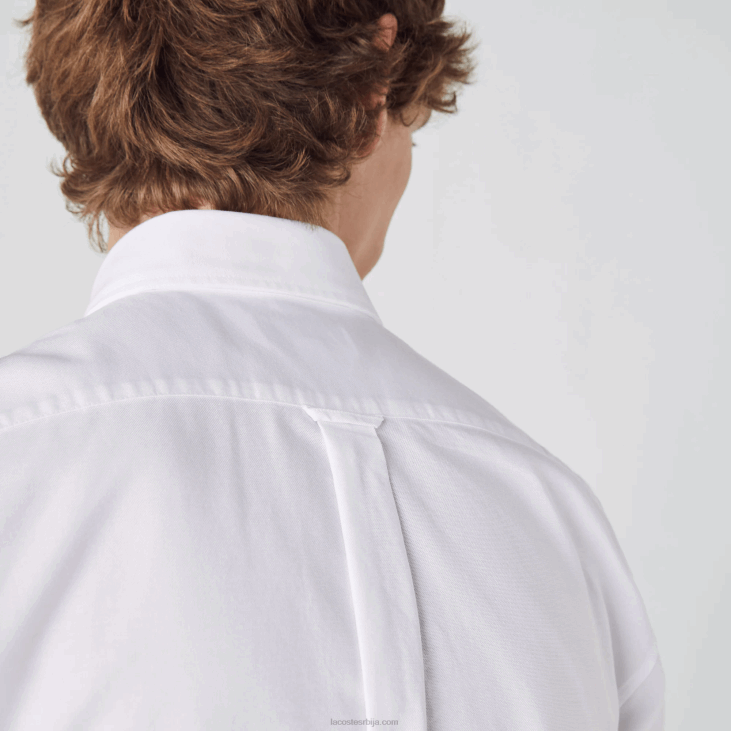 мушкарци Оксфордска памучна кошуља стандардног кроја 86881526 бела 001 Lacoste
