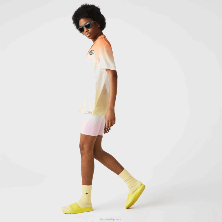 мушкарци кошуља опуштеног кроја са градираним принтом 86881584 наранџасто бело жуто з81 Lacoste