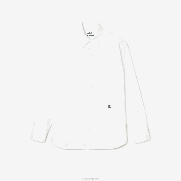 мушкарци а.п.ц. памучна кошуља опуштеног кроја 86881631 бела 001 Lacoste
