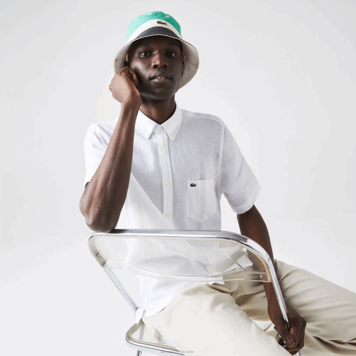 мушкарци ланена кошуља регуларног кроја 86881646 бела 001 Lacoste