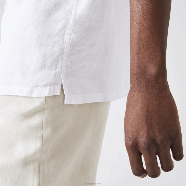 мушкарци ланена кошуља регуларног кроја 86881646 бела 001 Lacoste