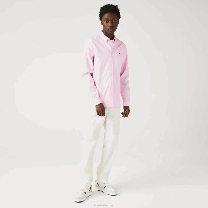 мушкарци премиум памучна кошуља слим фит 86881649 светло розе ади Lacoste