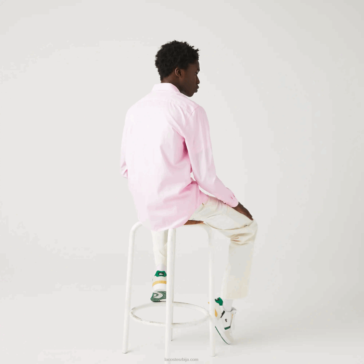 мушкарци премиум памучна кошуља слим фит 86881649 светло розе ади Lacoste