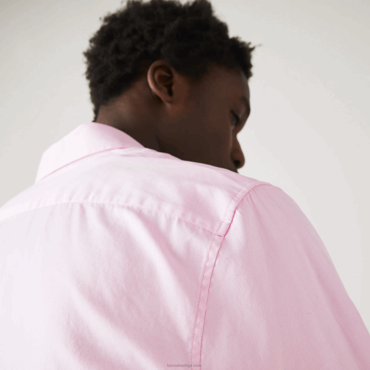 мушкарци премиум памучна кошуља слим фит 86881649 светло розе ади Lacoste