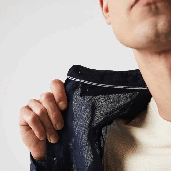 мушкарци ланена кошуља регуларног кроја 86881650 тамноплава 166 Lacoste