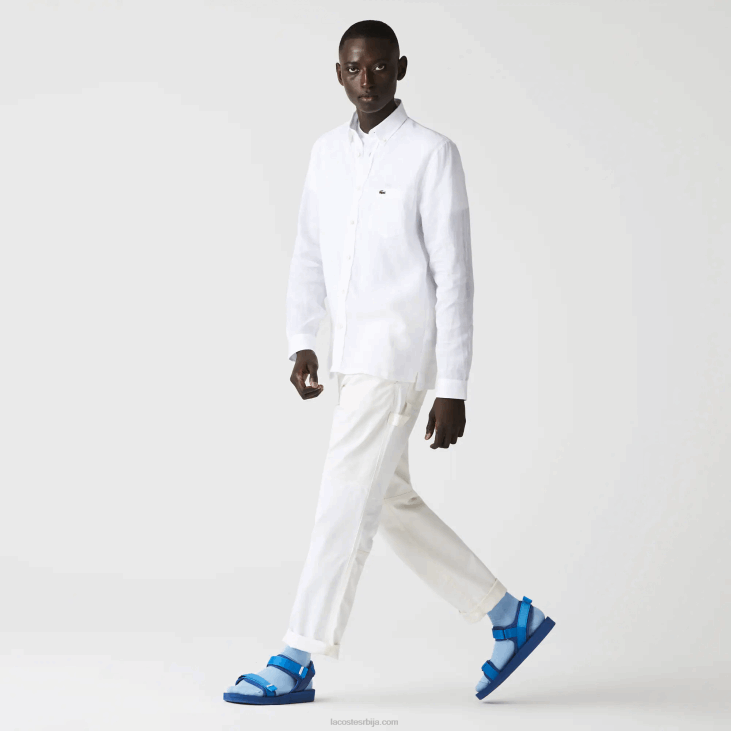 мушкарци ланена кошуља регуларног кроја 86881651 бела 001 Lacoste