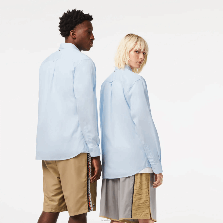 мушкарци опуштена велика памучна кошуља од крокодила 8688413 блуе гн2 Lacoste