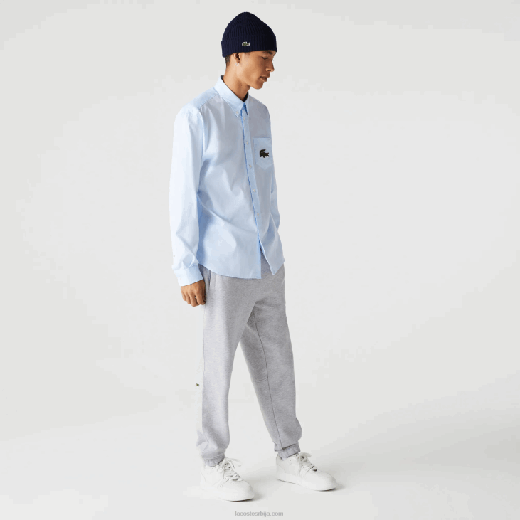 мушкарци опуштена велика памучна кошуља од крокодила 8688413 блуе гн2 Lacoste