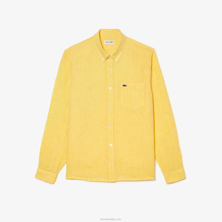 мушкарци ланена кошуља 8688471 жута 107 Lacoste