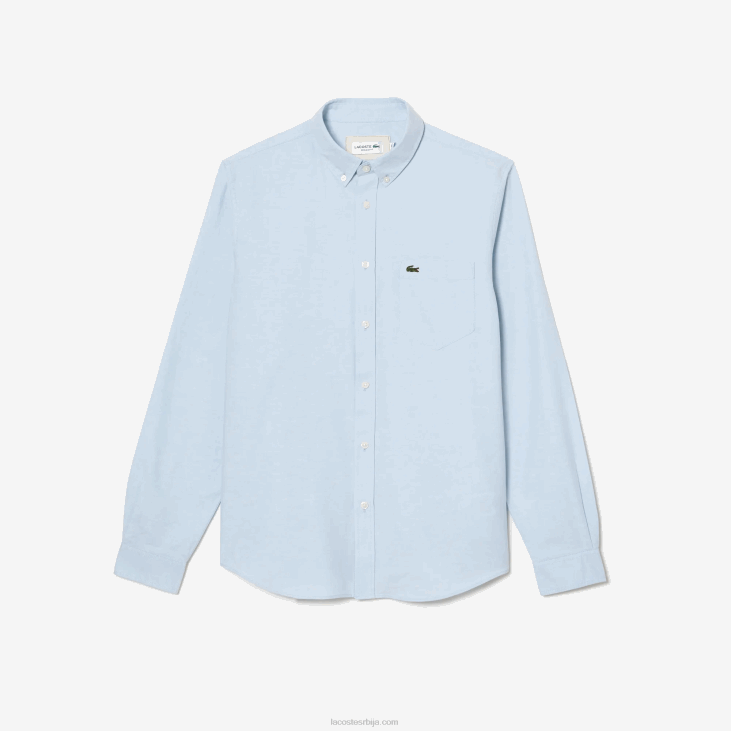 мушкарци оксфорд памучна кошуља са закопчаним крагном 8688505 блуе хбп Lacoste