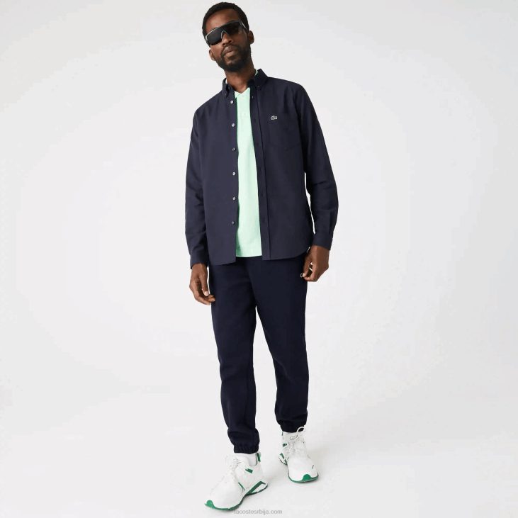 мушкарци оксфорд памучна кошуља са закопчаним крагном 8688507 тамноплава 423 Lacoste