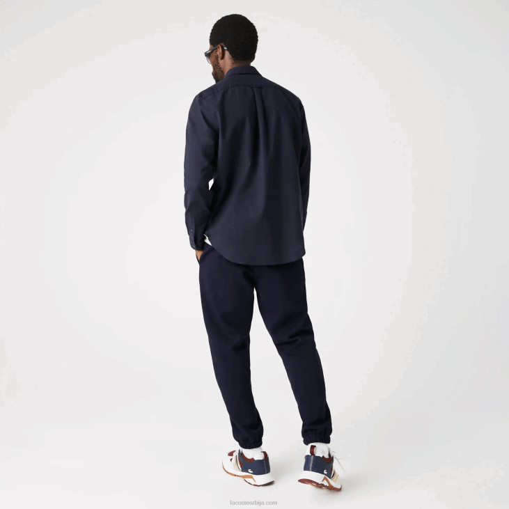 мушкарци оксфорд памучна кошуља са закопчаним крагном 8688507 тамноплава 423 Lacoste