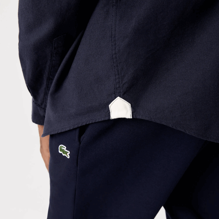 мушкарци оксфорд памучна кошуља са закопчаним крагном 8688507 тамноплава 423 Lacoste