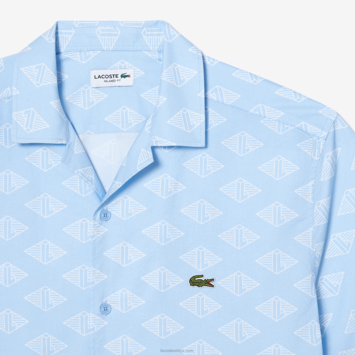 мушкарци мајица са монограмом кратких рукава 8688508 плаво бела фв2 Lacoste