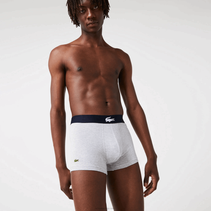 мушкарци неусклађени ковчег од растегљивог памука 3 ком 86881342 бела сива кинеска тамноплава бк Lacoste