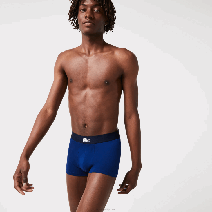 мушкарци неусклађени ковчег од растегљивог памука 3 ком 86881342 бела сива кинеска тамноплава бк Lacoste