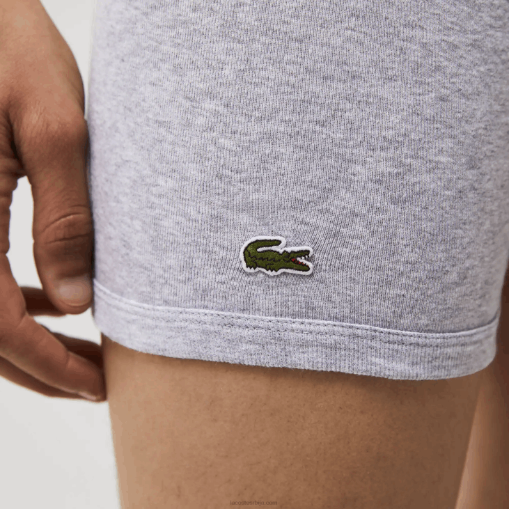 мушкарци Дугачке памучне гаћице у струку са словима, 3 ком 86881357 црвено сива кинеска тамноплава в46 Lacoste