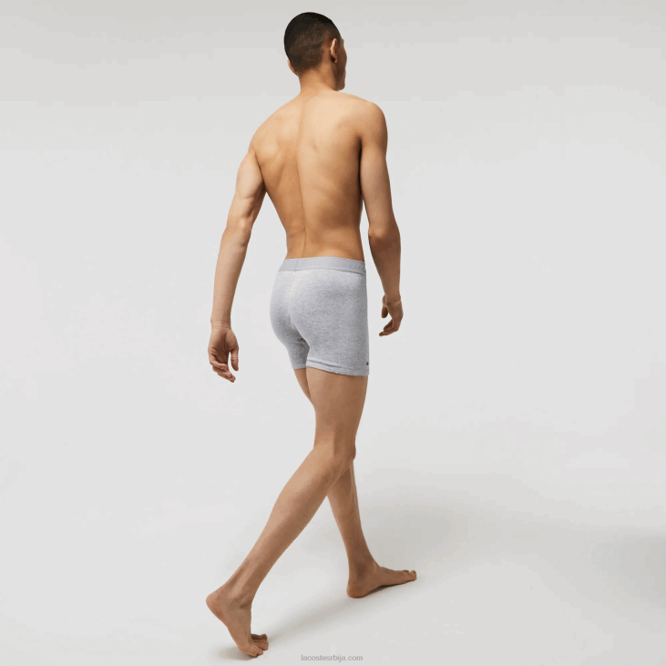 мушкарци Дугачке памучне гаћице у струку са словима, 3 ком 86881359 црно сива кинеска вфу Lacoste