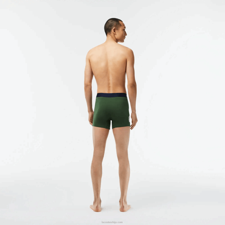 мушкарци дуге памучне гаћице крокодилског струка, 3 ком 86881368 зелена тамноплава бела п52 Lacoste